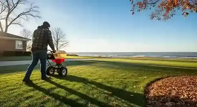 Fertilization before winter to get lush green lawn